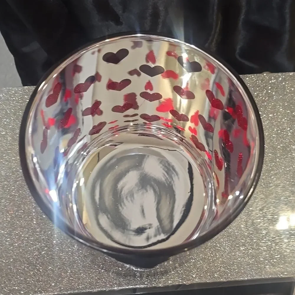 Homesake Transparent Heart Design Decorative Glass‎ Candle Holder/Storage